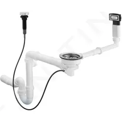 Hansgrohe Automatická odtoková a přepadová souprava pro granitový jednodřez, chrom 43937000