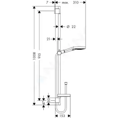 Hansgrohe Sprchová souprava 120, 3 proudy, EcoSmart 9 l/min, chrom 26633000