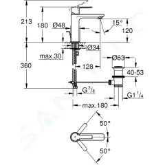 Grohe Umyvadlová baterie s výpustí, chrom 32114001