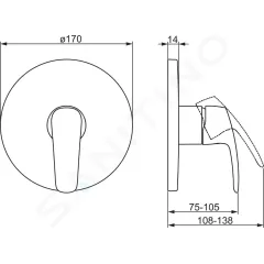 Hansa Sprchová baterie pod omítku, chrom 85279183