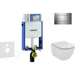Geberit Set předstěnové instalace, klozetu a sedátka Ideal Standard Tesi, tlačítka Sigma20, chrom 110.302.00.5 NF6