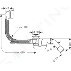Hansgrohe Odtoková a přepadová souprava, chrom 58150000