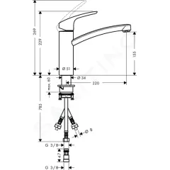 Hansgrohe Dřezová baterie, chrom 31804000