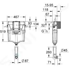 Grohe Splachovací nádržka GD 2 38661000