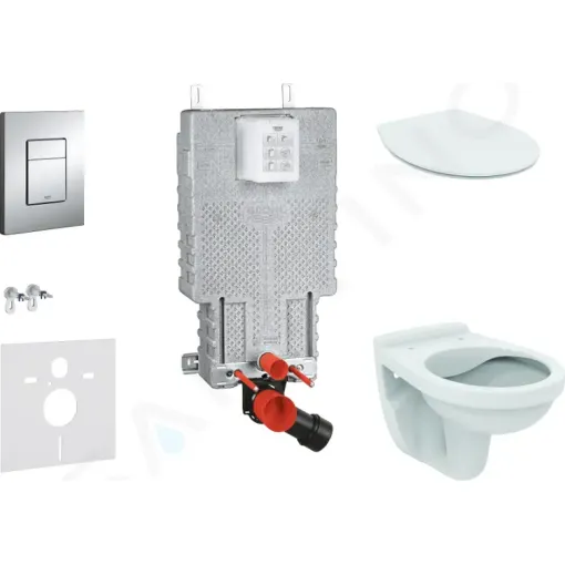 Grohe Set předstěnové instalace, klozet Alpha se sedátkem, tlačítko Skate Cosmopolitan, chrom 38643SET-KD
