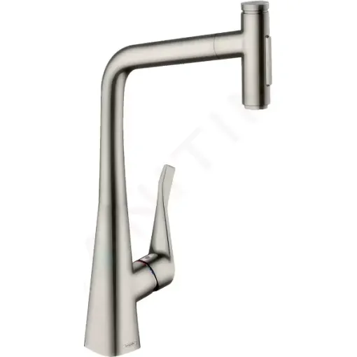 Hansgrohe Dřezová baterie M7117-H320 s výsuvnou sprškou, sBOX, vzhled nerezu 73816800