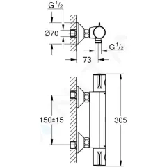Grohe Termostatická sprchová baterie, chrom 34558000