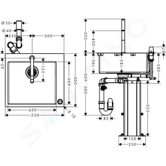 Hansgrohe Set dřezu a baterie C71-F450-06, vzhled nerezu 43201800
