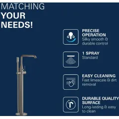 Grohe Vanová baterie do podlahy, kartáčovaný tmavý grafit 23491AL1