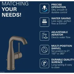Grohe Umyvadlová baterie s výpustí, kartáčovaný tmavý grafit 23462AL1