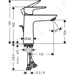 Hansgrohe Umyvadlová baterie s výpustí, CoolStart, chrom 71713000