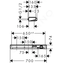 Hansgrohe Termostatická baterie 700 pro 2 spotřebiče, chrom 13184000