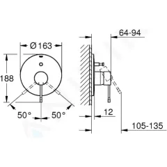 Grohe Vanová baterie pod omítku, chrom 19285001