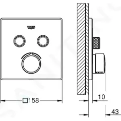Grohe Baterie pod omítku, 2 výstupy, chrom 29148000