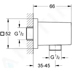 Grohe Nástěnné kolínko, chrom 27704000