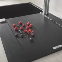 Grohe Kompozitní dřez K500 s automatickým odtokem, 86x50 cm, granitová černá 31644AP0