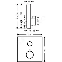 Hansgrohe Termostatická sprchová baterie pod omítku, černá/chrom 15737600