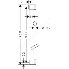 Hansgrohe Sprchová tyč 90 cm, chrom 26506000
