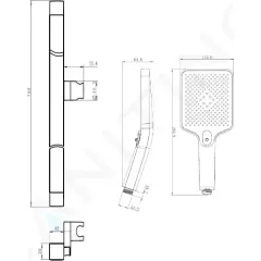 kielle Set sprchové hlavice, tyče a hadice, matná černá 20418SE74