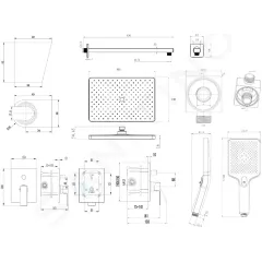 kielle Sprchový set s baterií pod omítku, pro 2 spotřebiče, s příslušenstvím a tělesem, chrom 20611SP20