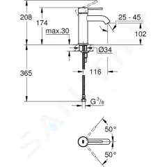 Grohe Páková umyvadlová baterie S, kartáčovaný Cool Sunrise 23590GN1