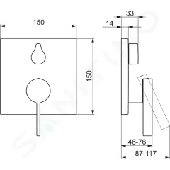Hansa Baterie pod omítku pro 2 spotřebiče, s přepínačem, chrom 87609003