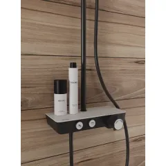 kielle Sprchový set s termostatem 26 cm, 3 proudy, černá/bílá 20602004