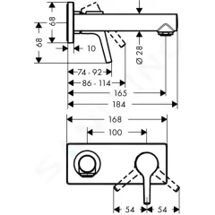 Hansgrohe Umyvadlová baterie pod omítku, chrom 72110000