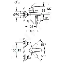 Grohe Vanová baterie, chrom 33300002