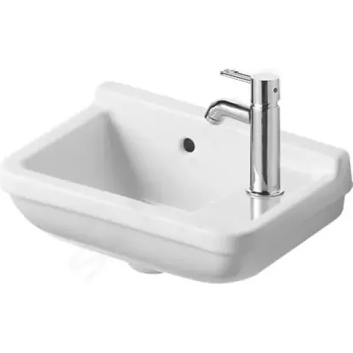 Duravit Umývátko 40x26 cm, s přepadem, s otvorem pro baterii vpravo, bílá 0751400000