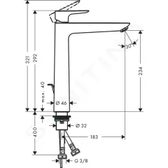Hansgrohe Umyvadlová baterie s výpustí, matná bílá 71716700