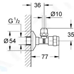 Grohe Rohový ventil, chrom 41263000