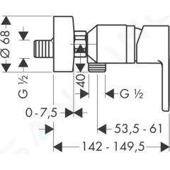 Hansgrohe Páková sprchová baterie, chrom 31660000