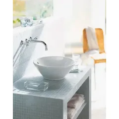 Duravit Umyvadlo na desku, průměr 42 cm, s přepadem, bílá 0325420000