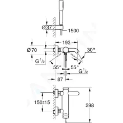 Grohe Vanová baterie s příslušenstvím, chrom 33628001