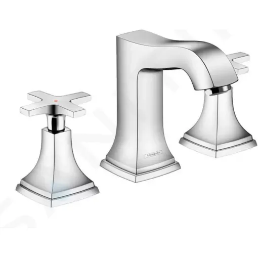 Hansgrohe Tříotvorová umyvadlová baterie 110 s rukojetí ve tvaru kříže, s odtokovou soupravou s táhlem, chrom 31306000
