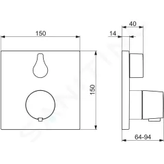 Hansa Termostatická sprchová baterie pod omítku, chrom 81139562