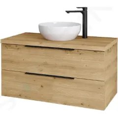 kielle Skříňka včetně desky pod umyvadlo 100x54x50 cm, s výřezem, karamel 50024101