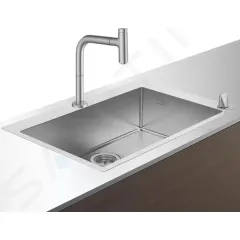 Hansgrohe Set dřezu a baterie C71-F660-08, vzhled nerezu 43202800