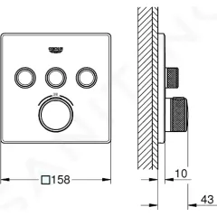Grohe Termostatická baterie pod omítku, 3 ventily, chrom 29126000
