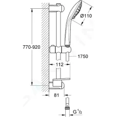 Grohe Sada sprchové hlavice Massage 110, tyče a hadice, 3 proudy, chrom 27226001