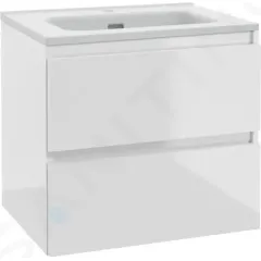 kielle Skříňka včetně umyvadla, 60x55x46 cm, 2 zásuvky, lesklá bílá 50027S620