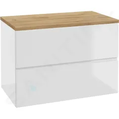 kielle Skříňka včetně desky pod umyvadlo 80x55x46 cm, lesklá bílá/zlatý dub 50002S830