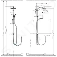 Hansgrohe Sprchová souprava E 240 Showerpipe pro renovace, EcoSmart 9 l/min, chrom 27289000
