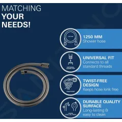 Grohe Silverflex sprchová hadice 125 cm, tmavý grafit 28362A00