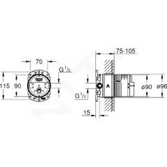 Grohe Univerzální vestavbové těleso DN 15, chrom 26484000