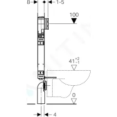 Geberit Předstěnová instalace pro závěsné WC, pro odsávání zápachu, výška 1,09 m 110.791.00.1