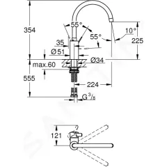 Grohe Dřezová baterie, supersteel 32843DC2