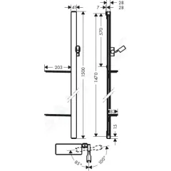 Hansgrohe Sprchová tyč 1500 mm, se sprchovou hadicí, bílá/chrom 27645400