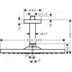 Hansgrohe Hlavová sprcha, 30x30 cm, EcoSmart, chrom 26251000